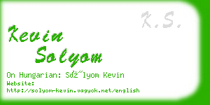 kevin solyom business card